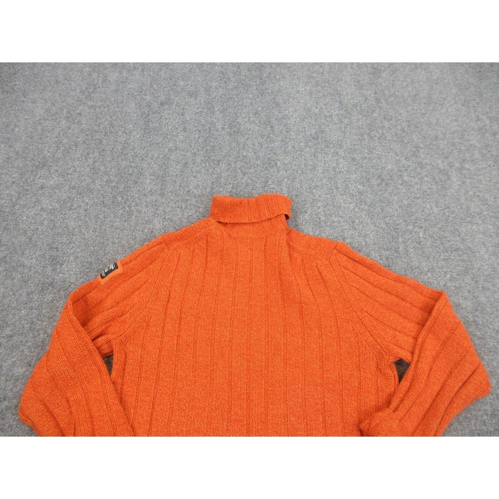 Abercrombie & Fitch Sweater Womens Extra Large Orange Turtle Neck Knit Lambswool - Picture 9 of 10